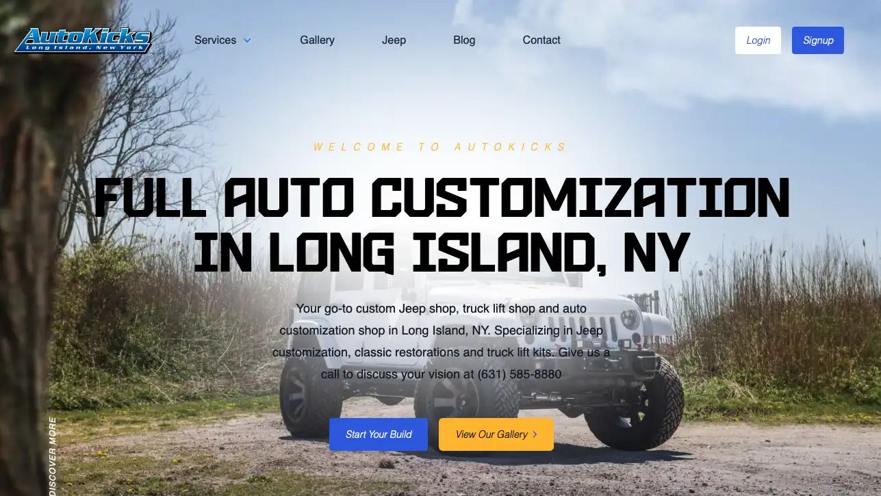 AutoKicks website designed and built by Caravel Development